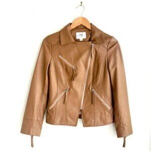XII BASKET Leather Biker Jacket Zipper Sleeves Front Pockets
